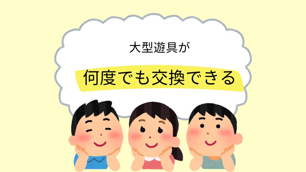 おもちゃは何度でも交換できます。